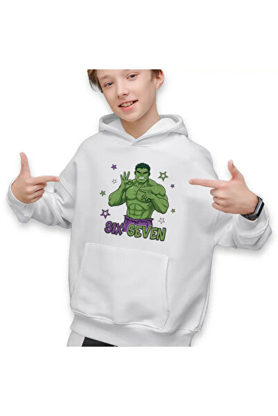 OEM Kids Boys' Hoodie Six Seven Hulk 67 Marvel Superhero