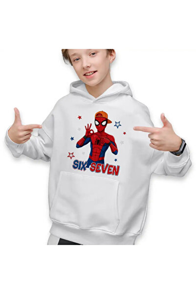OEM Kids Boys' Sweatshirt Six Seven Spiderman 67 Marvel Superhero