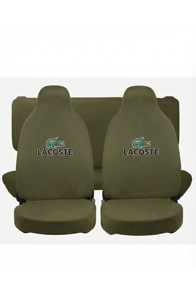 Vemaks Oto Aksesuar غطاء مقعد السيارة الأمامي والخلفي مطبوع باللون الكاكي