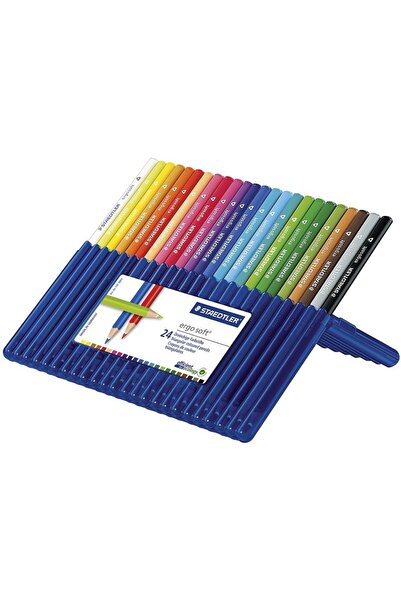 Staedtler Creioane colorate Ergosoft, cutie tip suport, 24 culori/set