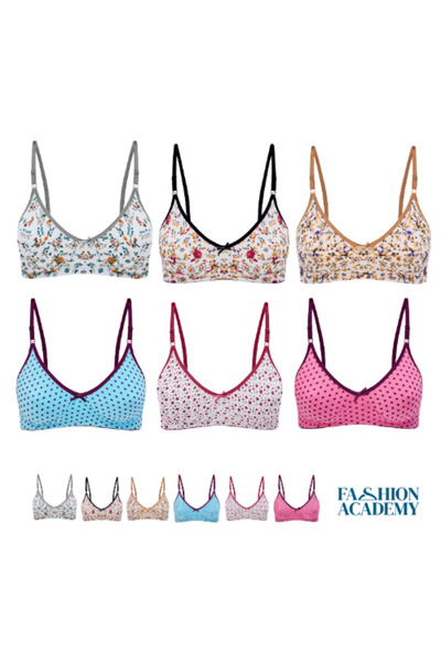 FASHION ACADEMY Womens Bra printed Pack Of 6