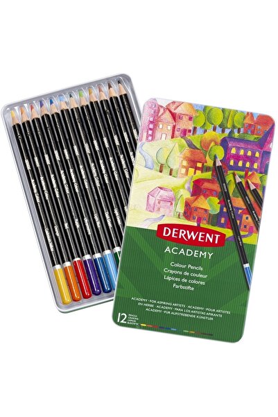 Derwent Set of 12 colored pencils, high quality, for aspiring artists Academy