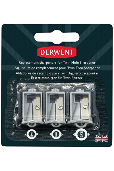 Derwent Set of 3 refills for electric sharpener (2302332), grey Professional