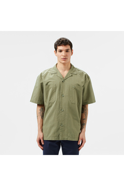 Lacoste Erkek Relaxed Fit Kısa Kollu Haki Gömlek