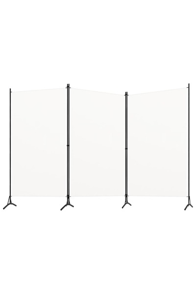 vidaxl فاصل غرفة ثلاثي الألواح، أبيض، 260 × 180 سم