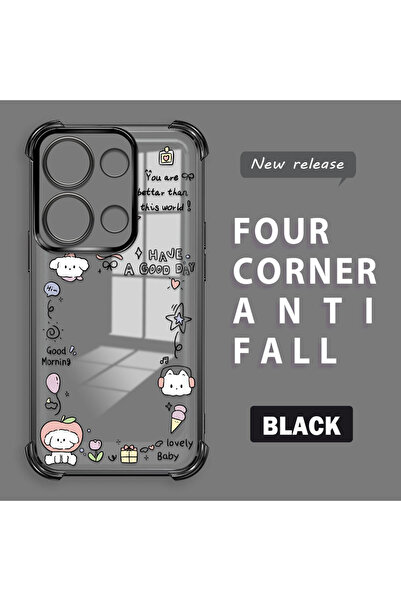 ucuc حافظة حماية من السيليكون الشفاف المتوافقة مع Redmi Note 13 Pro 4G بنمط إ...