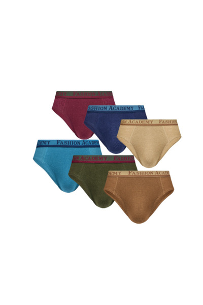 FASHION ACADEMY Mens Outer Elastic Brief Assorted Colors Pack of 6