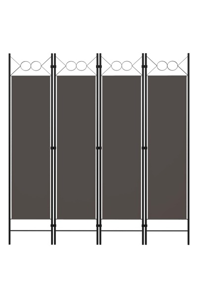 vidaxl 4-Panel Room Divider Anthracite 160x180 cm