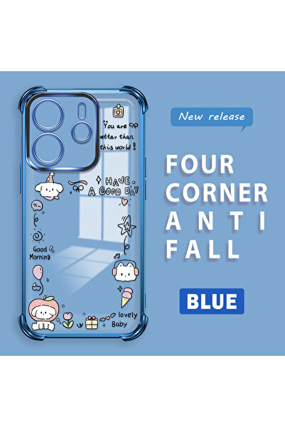 ucuc حافظة حماية من السيليكون الشفاف المتوافقة مع Redmi Note 14 4G بنمط إبداعي