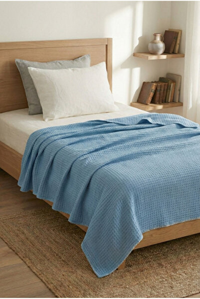 Motif Mağaza غطاء سرير من القطن 100% بنمط الوافل مقاس 140x180 سم