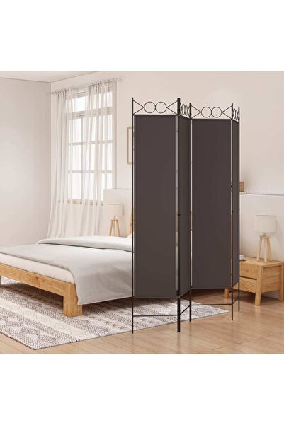 vidaxl 4-Panel Room Divider Brown 160x200 cm Fabric