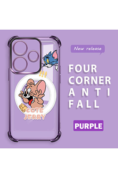 ucuc حافظة حماية من السيليكون الشفاف المتوافقة مع Redmi 13 من توم وجيري