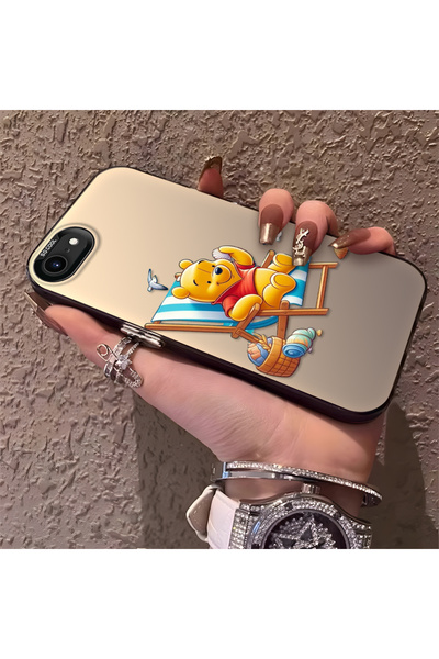 Hontinga حافظة صلبة رفيعة متوافقة مع كاميرا iPhone 7/8/SE 2020 2022، نمط دب لطيف