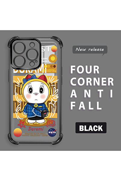 ucuc غطاء حماية شفاف من السيليكون متوافق مع آيفون 16 برو بتصميم دورايمون