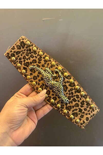 Gönülden Tasarım Шкіряна сумка з леопардовим принтом, аксесуар для одягу, 25x...