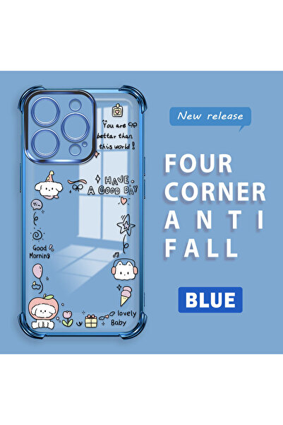 ucuc حافظة واقية من السيليكون الشفاف المتوافقة مع هاتف iPhone 16 Pro بنمط إبداعي