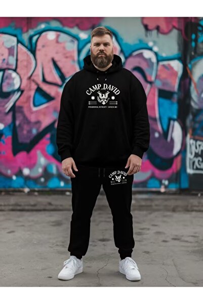 Flaubert Falubert-Men's Printed Iuy Large Size Sweatahirt - Sweatpants 2-Piec...