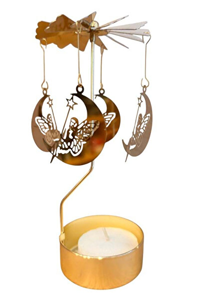 CİYU TİCARET Peri Kız Elsa Tasarımlı Dönen Mumluk İlginç Tasarımlı Metal Döne...