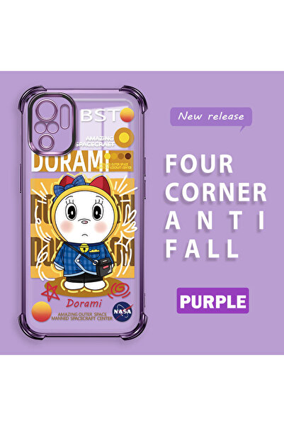 ucuc حافظة حماية من السيليكون الشفاف المتوافقة مع هاتف Redmi Note 10 من Doraemon