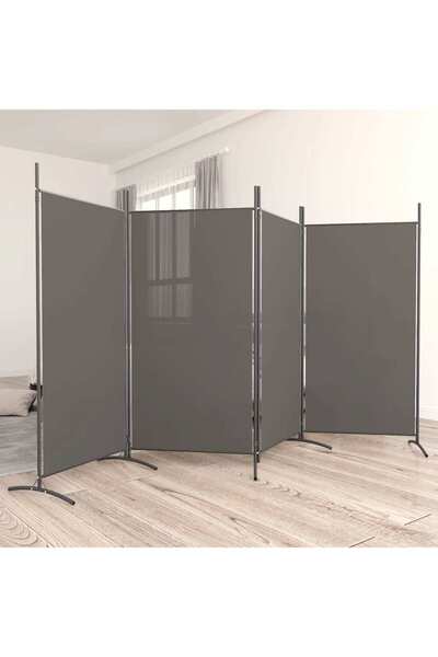 vidaxl 4-Panel Room Divider Anthracite 346x180 cm Fabric
