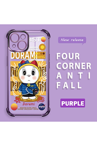 ucuc حافظة حماية شفافة من السيليكون متوافقة مع آيفون 15، تصميم دورايمون