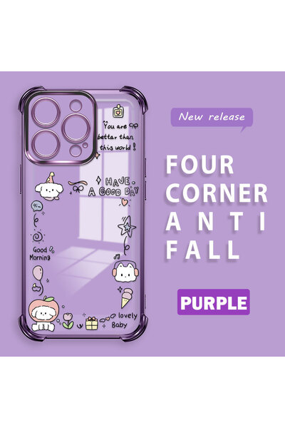 ucuc حافظة واقية من السيليكون الشفاف المتوافقة مع هاتف iPhone 16 Pro بنمط إبداعي