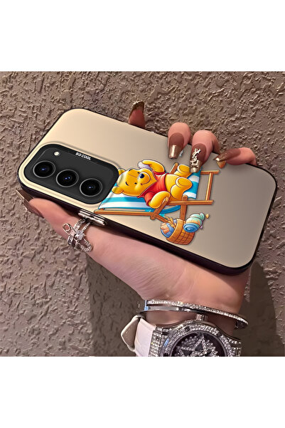 Hontinga حافظة صلبة رفيعة متوافقة مع كاميرا سامسونج جالاكسي S23، نمط دب لطيف