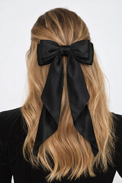 Katia&Bony Сатинова бантик-застібка чорного кольору