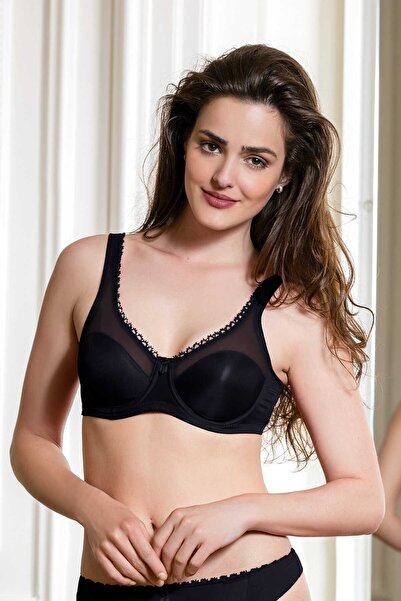 Yeni İnci Women's Tulle Detailed Underwire Minimizer Shaping / Sculpting Bra ...