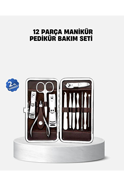 Epilons 12 Piece Manicure Pedicure Grooming Kit Stainless Steel with Special ...