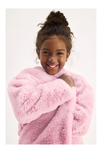 Marvy Jachetă de blană artificială roz