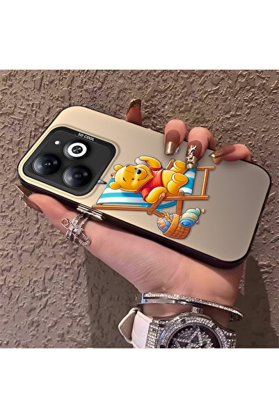 Hontinga حافظة صلبة رفيعة متوافقة مع كاميرا Infinix Smart 8/8 Pro مع نمط دب لطيف