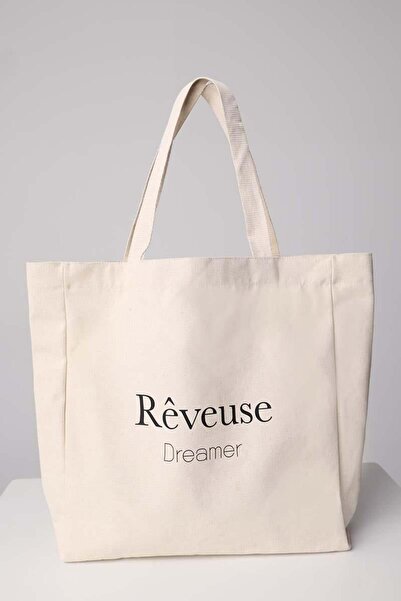 ALLDAY kırmızı beyaz bez çanta