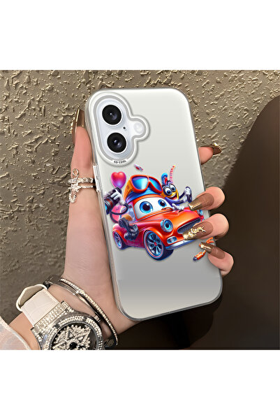 Hontinga جراب سيليكون رفيع مقاوم للصدمات بنمط سيارة لعبة متوافق مع آيفون 16