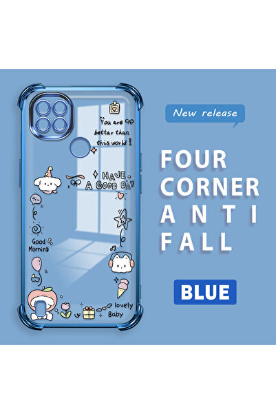 ucuc حافظة حماية من السيليكون الشفاف المتوافقة مع Realme C21، نمط إبداعي