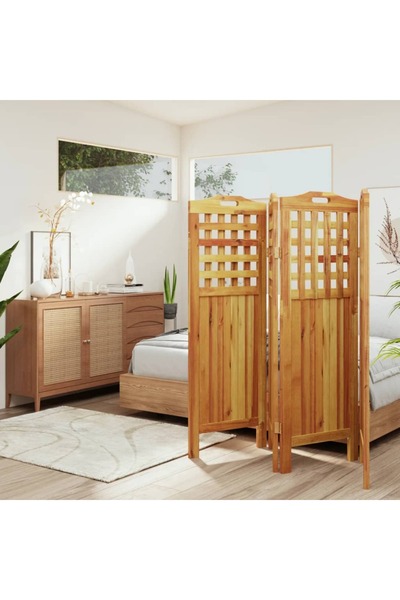 vidaxl 4-Panel Room Divider 162x2x115 cm Solid Wood Acacia