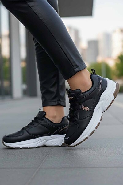 U.S. Polo Assn. حذاء رياضي نسائي أسود كاجوال - نعل سميك