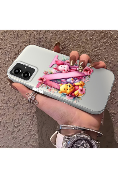 Hontinga حافظة صلبة رفيعة متوافقة مع كاميرا سامسونج جالاكسي A06 مع نمط دب لطيف