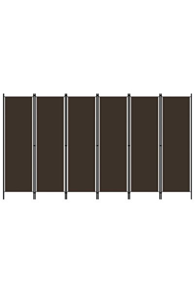 vidaxl فاصل غرفة بستة ألواح، بني اللون، 300 × 180 سم
