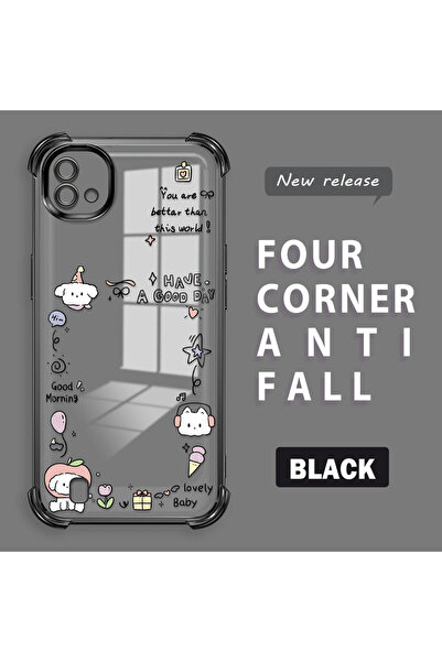 ucuc حافظة واقية من السيليكون الشفاف المتوافقة مع Realme C20/C20A بنمط إبداعي