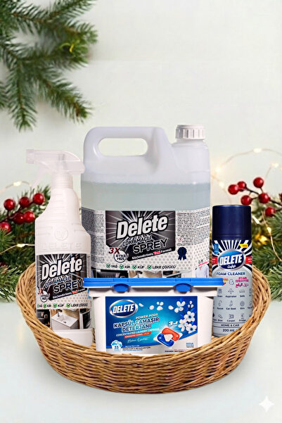 Delete Mega Temizlik Seti: 5L Çok Amaçlı + 1L Sprey + Köpük + 33'lü Çamaşır D...