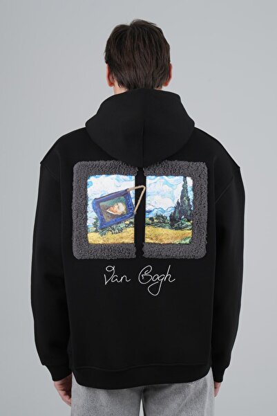 fame-stoned Φούτερ Vincent Van Gogh με τύπωμα Κεντημένο 100% βαμβάκι με κουκο...