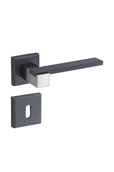 Nobel Hakkari Kapı Kolu Antrasit İnox Kare Rozetli ODA