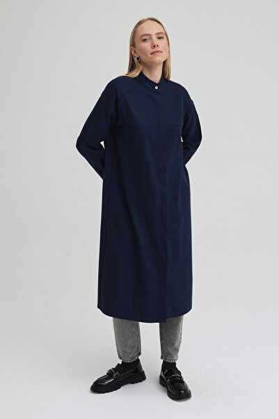 QANU Single Pocket Shirt Navy Blue