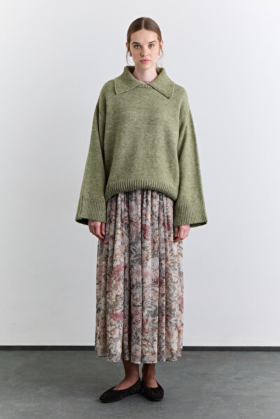 Manuka PULOVER CU GULER LARG O supradimensionat VERDE