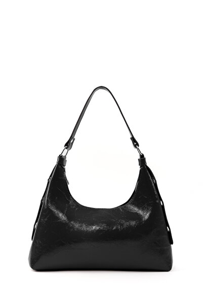 SHAKA Crinkled Textured Black Shk82 Baguette Model Single Compartment Women's...