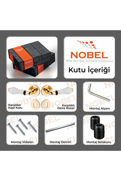 Nobel Twin Kapı Kolu Altın Sarısı Daire Rozetli ODA (32 Porselen)