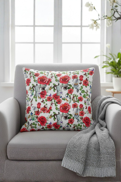 homytextiles غطاء وسادة مزخرف بتصميم مستوحى من عصر النهضة مقاس 43 × 43 سم، نم...