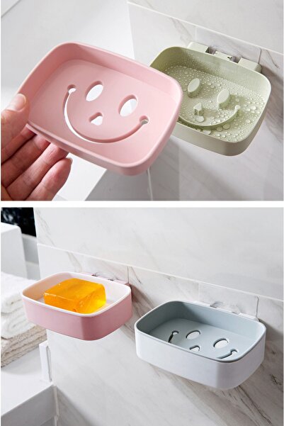 Kitchen Dream Smiling Face Model Adhesive Bathroom Kitchen Soap Dish Sponge H...
