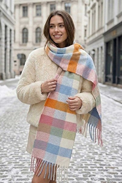 Swana Γυναικείο χοντρό κασκόλ ώμου και σάλι με φούντες